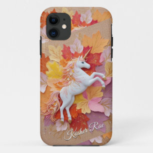 Enchanted Autumn Unicorn Pastel Hues Flowers Text Case-Mate iPhone Case
