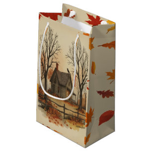 Enchanted Autumn Woods Mystical Fall Nature Scene Small Gift Bag