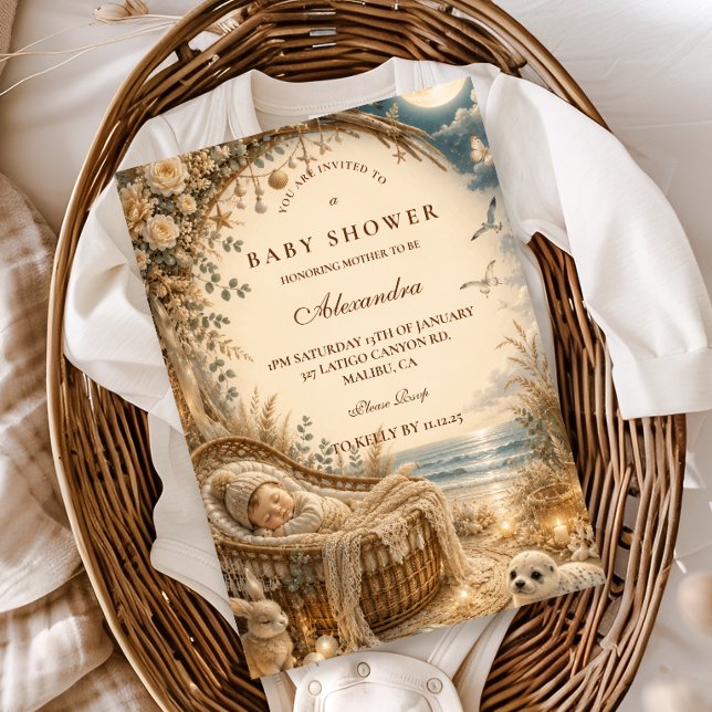 Enchanted Beach Boho Baby Shower Invitation (Creator Uploaded)