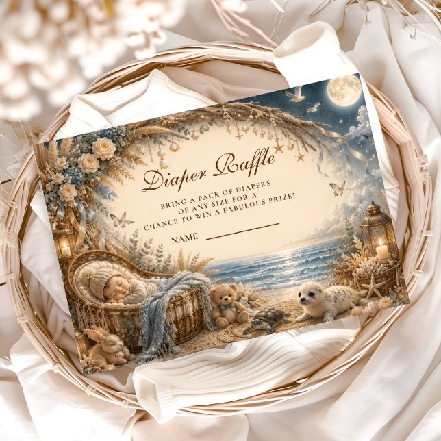 Enchanted Beach Boho Diaper Raffle Enclosure Card (Creator Uploaded)