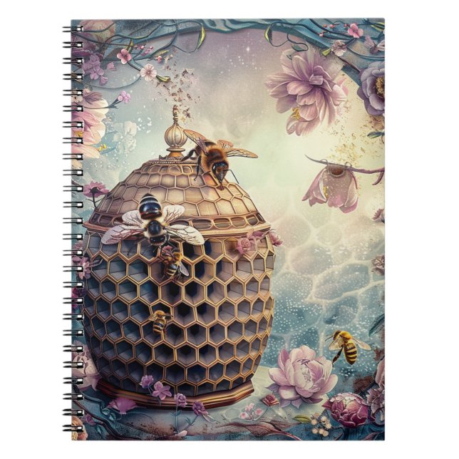 Enchanted Bee Garden Fantasy (10) Notebook (Front)