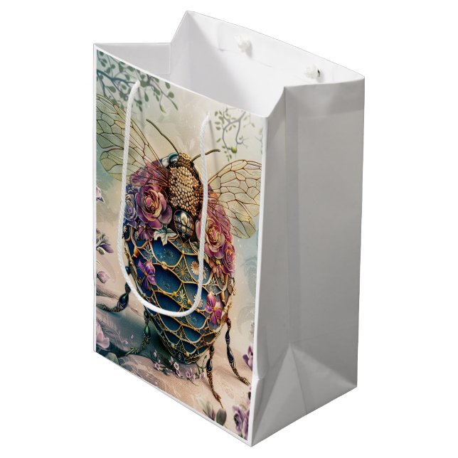 Enchanted Bee Garden Fantasy (4) Medium Gift Bag (Front Angled)