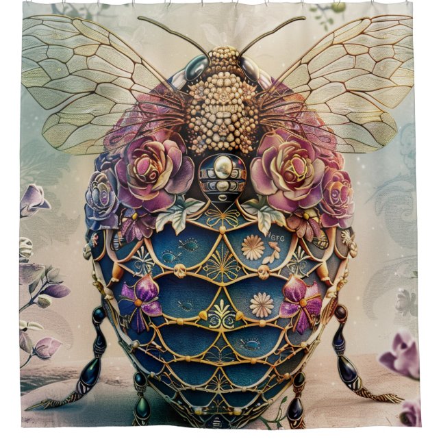 Enchanted Bee Garden Fantasy (4) Shower Curtain (Front)