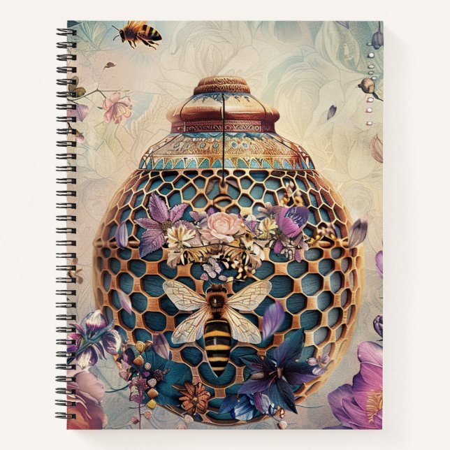 Enchanted Bee Garden Fantasy (6) Notebook (Front)