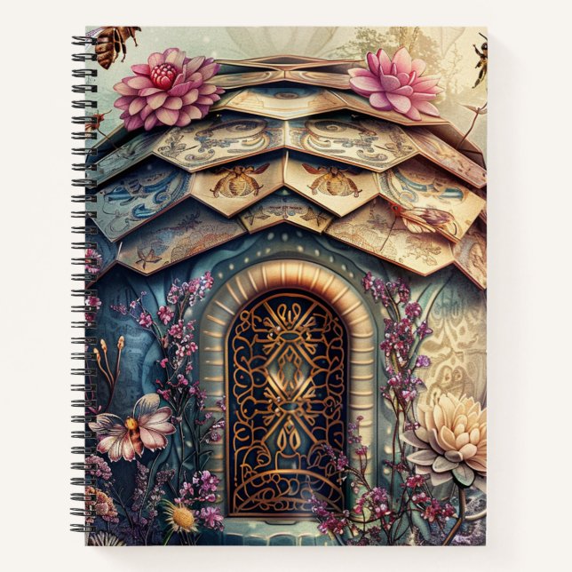 Enchanted Bee Garden Fantasy (8) Notebook (Front)