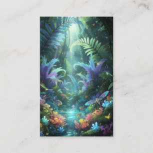 Enchanted Bioluminescent Forest Magical Jungle Business Card