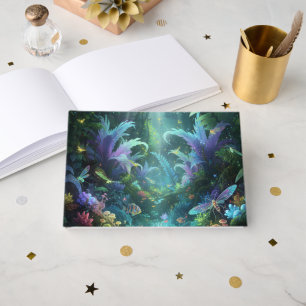 Enchanted Bioluminescent Forest Magical Jungle  Guest Book