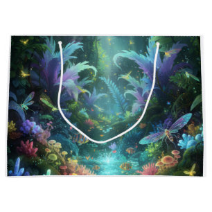 Enchanted Bioluminescent Forest Magical Jungle  Large Gift Bag