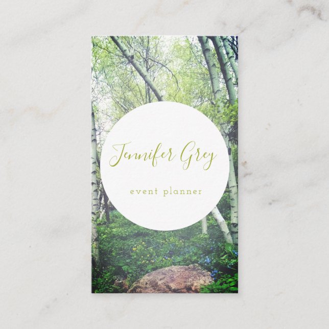 Enchanted Birch Woods Business Cards (Front)