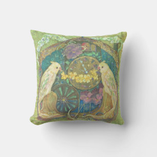 Enchanted Bird & Flower Clock Cushion - Delightful