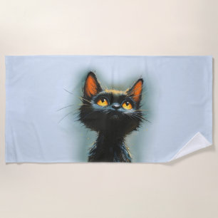Enchanted Black Cat Beach Towel
