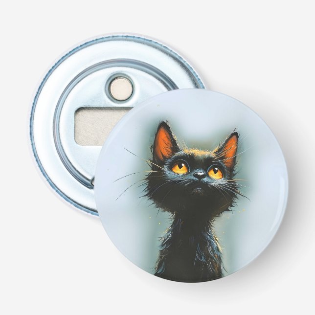 Enchanted Black Cat Bottle Opener (Front)