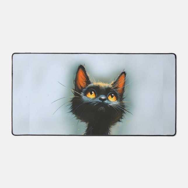 Enchanted Black Cat Desk Mat (Front)