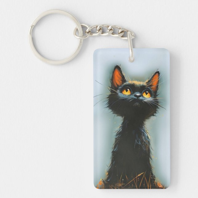 Enchanted Black Cat Key Ring (Front)