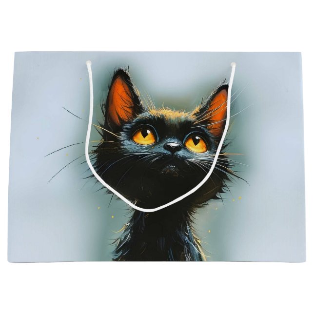 Enchanted Black Cat Large Gift Bag (Front)