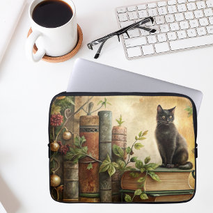 Enchanted Black Cat Library Laptop Sleeve