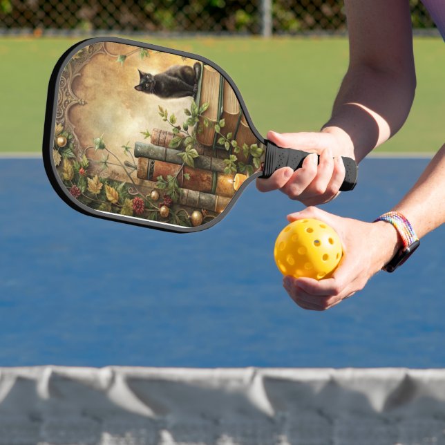 Enchanted Black Cat Library Pickleball Paddle (Insitu)