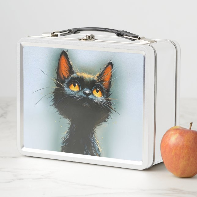 Enchanted Black Cat Metal Lunch Box (In Situ)