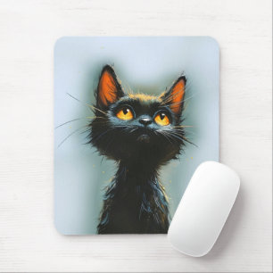 Enchanted Black Cat Mouse Pad