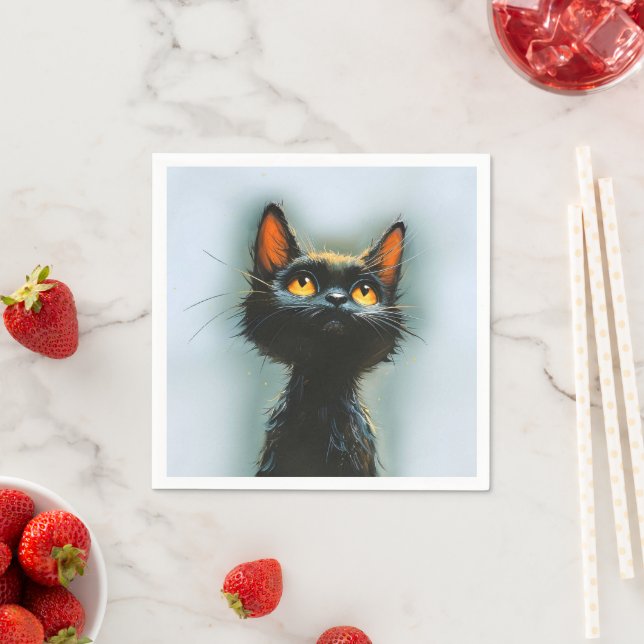 Enchanted Black Cat Napkin (Insitu)
