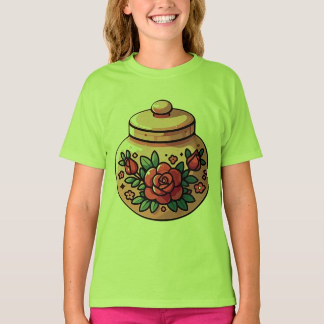 Enchanted Bloom in a Jar" T-Shirt (Front)