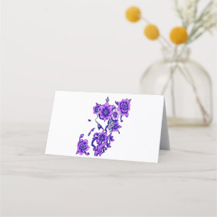 Enchanted Bloom – Mystical Floral Skull Place Card