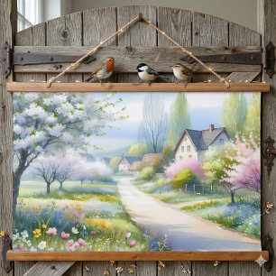 Enchanted Blossom Country Lane Hanging Tapestry