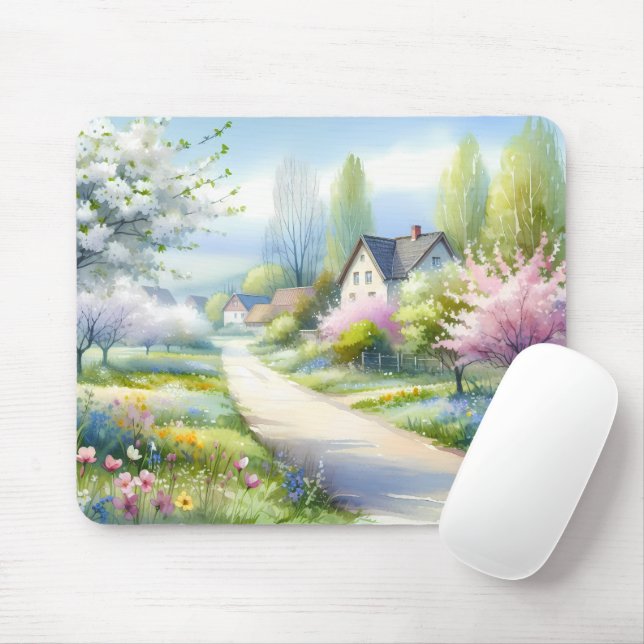 Enchanted Blossom Country Lane Mouse Pad (With Mouse)