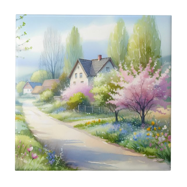 Enchanted Blossom Country Lane Tile (Front)