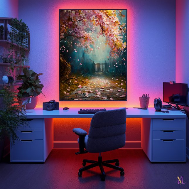 Enchanted Blossom Path - Mystical Floral Landscape Poster (Creator Uploaded)