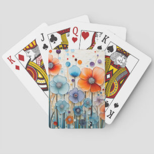 Enchanted Blossoming Meadow Wildflowers Playing Cards