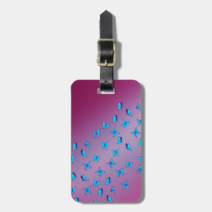 Enchanted Blue Butterflies Luggage Tag