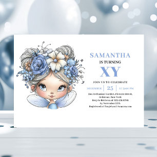 Enchanted Blue Fairy Girl 2nd Birthday Magic  Invitation