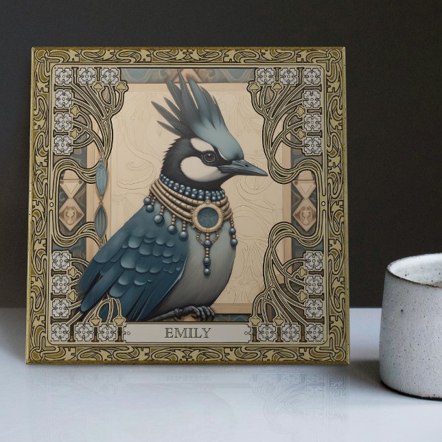 Enchanted Blue Jay Spirit Animal Personalizable Tile (Creator Uploaded)
