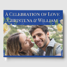 Enchanted Blue Lemon Blossom Wedding Guest Book