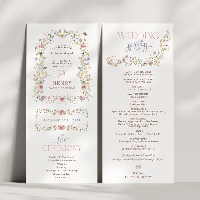 Enchanted Boho Wildflower Garden Wedding Program (Creator Uploaded)
