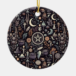 Enchanted Botanica: Magical Herbs & Witchcraft Ceramic Tree Decoration