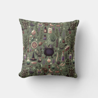 Enchanted Botanica: Magical Herbs & Witchcraft Cushion