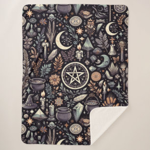 Enchanted Botanica: Magical Herbs & Witchcraft Sherpa Blanket