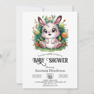 Enchanted Bunny Digital Baby Shower Invitation