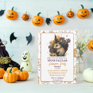 Enchanted Bunny Spooktacular Halloween Party Invit Invitation