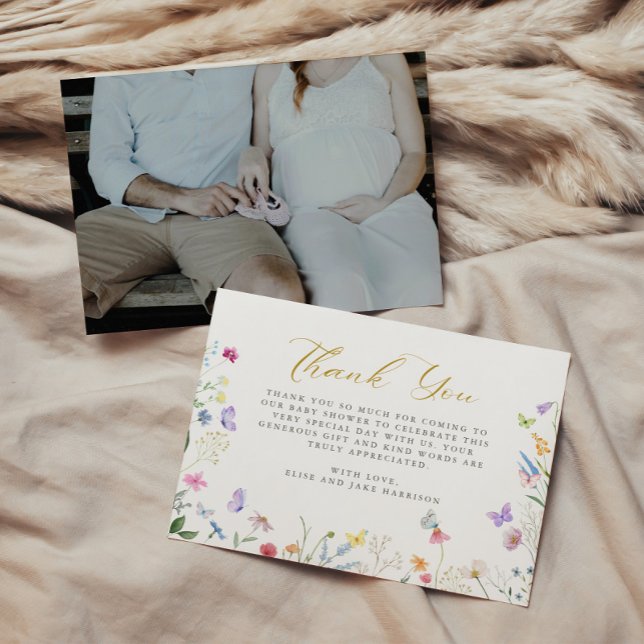 Enchanted Butterflies Floral Books For Baby Thank You Card (Creator Uploaded)