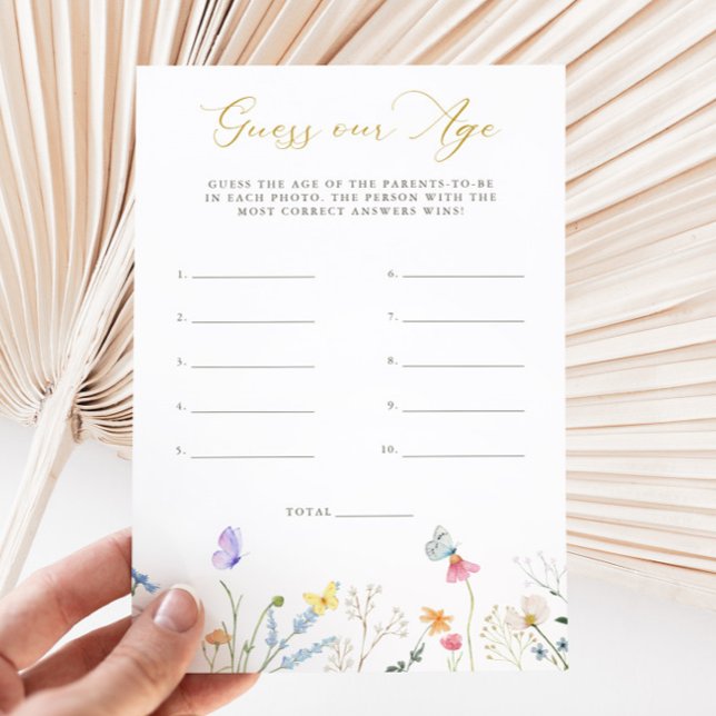 Enchanted Butterflies Floral Guess Our Age Invitation (Creator Uploaded)