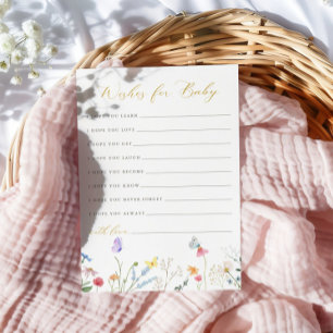Enchanted Butterflies Floral Wishes for Baby Advice Card