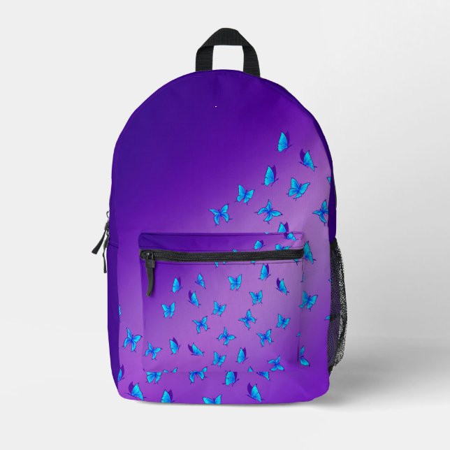 Enchanted Butterflies in the moonlight  Printed Backpack (Front)