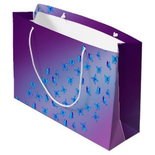 Enchanted Butterflies Purple Blue Moon Large Gift Bag