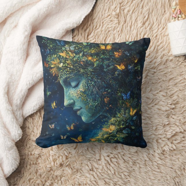 Enchanted Butterfly Forest Goddess (1) Cushion (Blanket)
