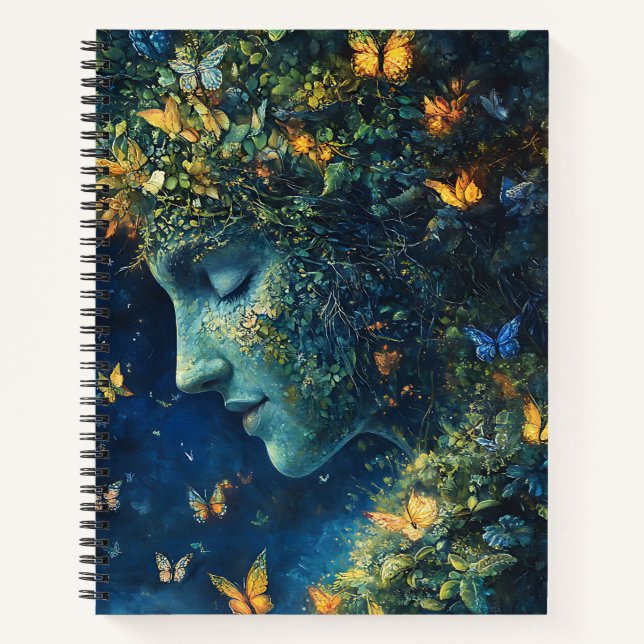 Enchanted Butterfly Forest Goddess (1) Notebook (Front)