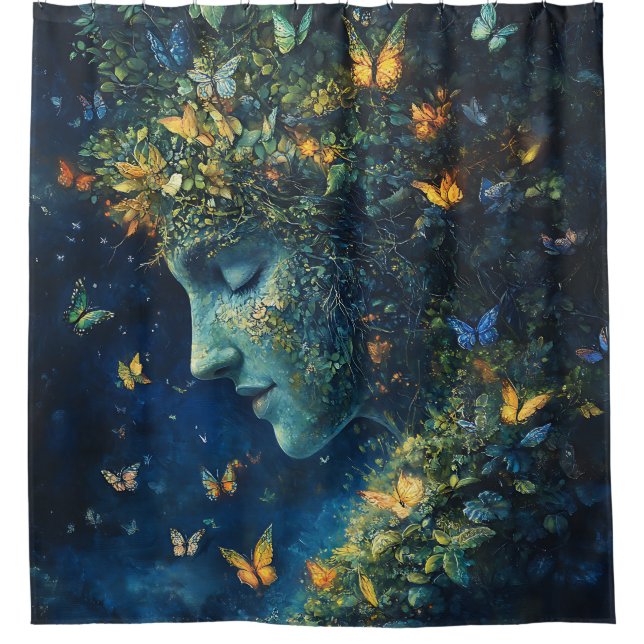 Enchanted Butterfly Forest Goddess (1) Shower Curtain (Front)