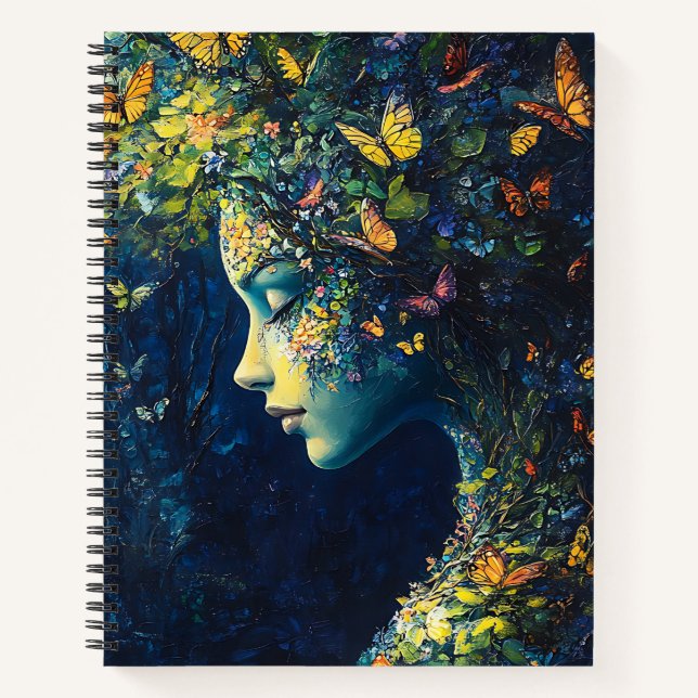 Enchanted Butterfly Forest Goddess (2) Notebook (Front)
